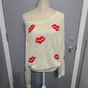 Xl off white thin slouch knit sweater